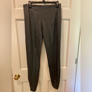 Lysse size L distressed black poly leather pants.